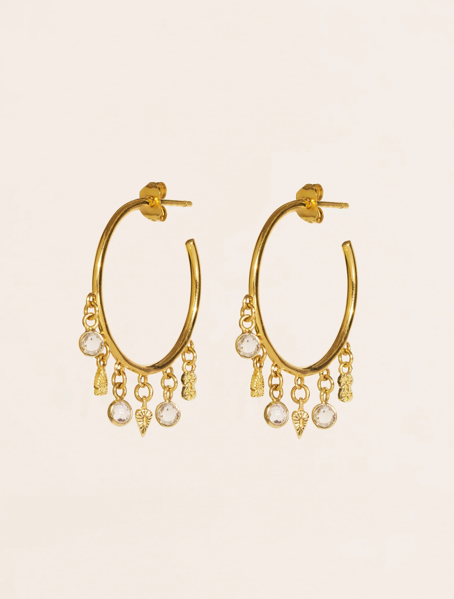 Be Maad Nati Earrings - White Zircons