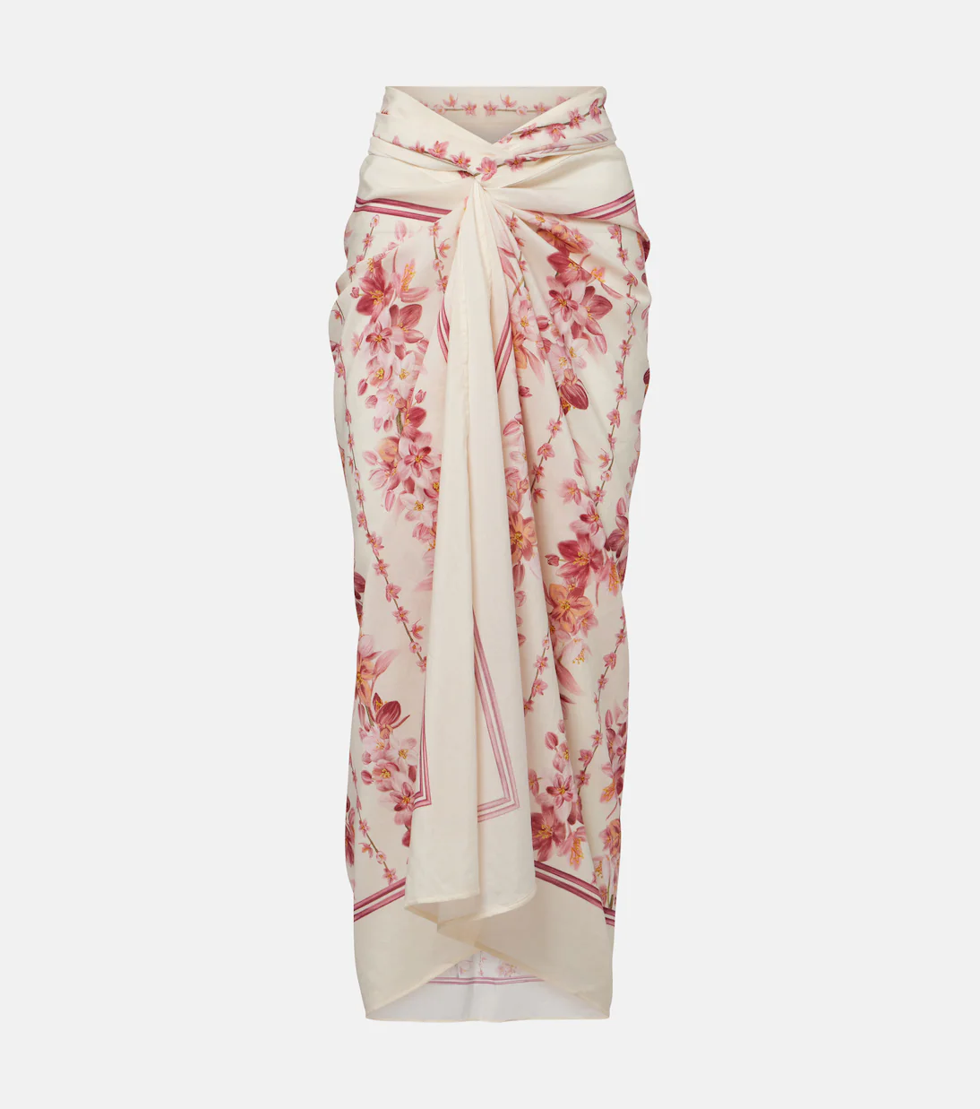 Agua by Agua Bendita Lavanda floral cotton and silk beach cover-up