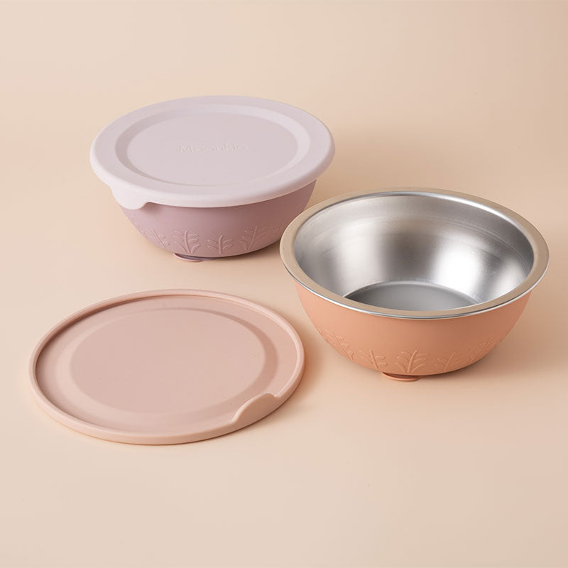 Stainless Steel Silicone Suction Bowl - 13 oz / 385 ml