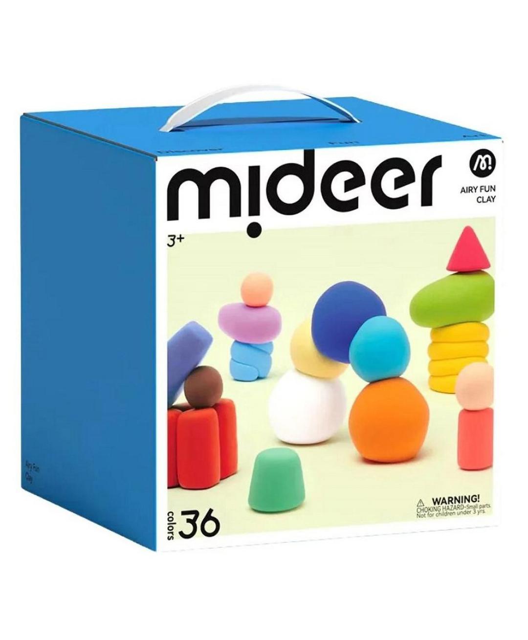 Mideer Airy Fun Air Dry Clays with Tools & Sticker Sheet, Non-Sticky Formula, Fragrance-Free, Crack-Free Finish, 3 Years+, 25 g Each - Multicolor