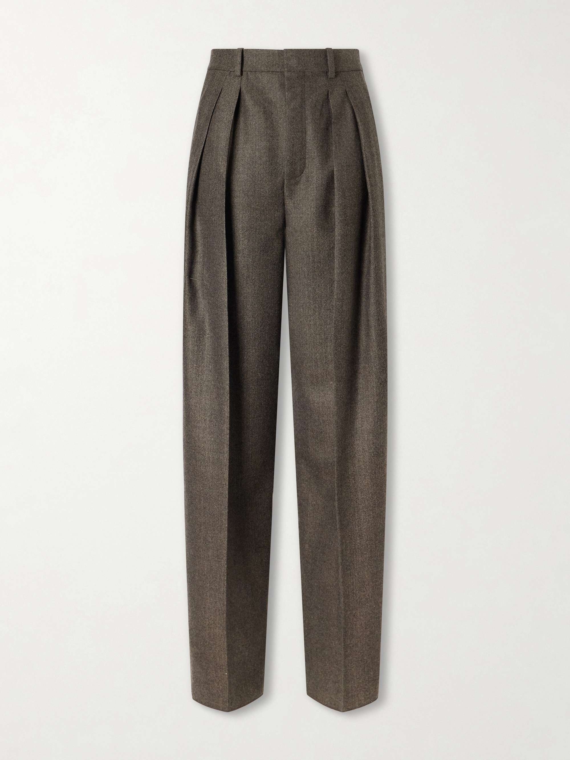 Straight-leg wool pants